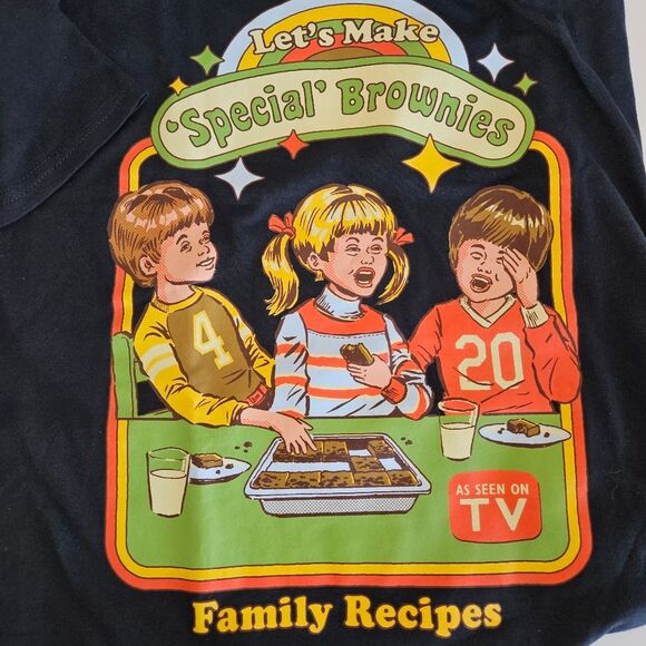 NWT Steven Rhodes | Let's Make Special Brownies Black T-Shirt, Unisex Large - Picture 3 of 5